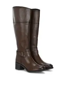 Delize Women Vegan Leather Winter Boots Block Heel Casual Boots