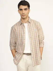 Andamen Men Premium Tartan Checked Cotton Casual Shirt