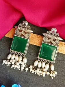 Efulgenz Oxidized Contemporary Drop Earrings