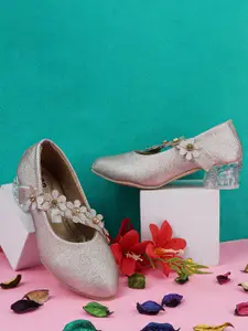 BAESD Girls Round Toe Party Velcro Block Heel Mules