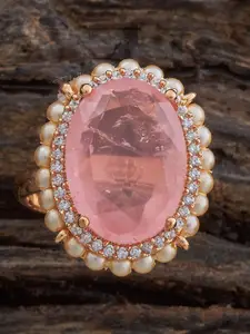 Kushal's Fashion Jewellery Embellished Bridal Rhodium-Plated Classic Half Hoop Earrings