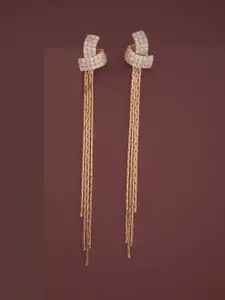 Kushal's Fashion Jewellery  Sterling Silver Zircon Rose Gold-Plated Drop Earrings