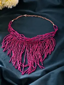 RICHEERA Gold-Plated Artificial Beads Beaded Layered Necklace