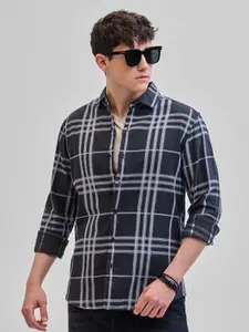Snitch Men Smart Slim Fit Checked Casual Shirt