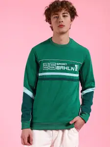 The Indian Garage Co Men Colourblocked Round Neck Long Sleeves Sweatshirt