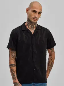 Snitch Men Smart Slim Fit Self-Design Casual Shirt