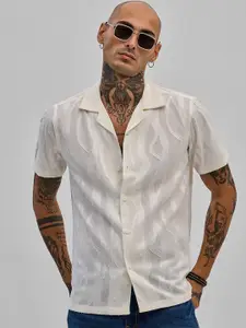 Snitch Men Smart Fit Self-Design Casual Shirt