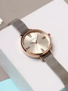 French Connection Women Embellished Dial  Bracelet Style Straps Analogue Watch FCN0115SM