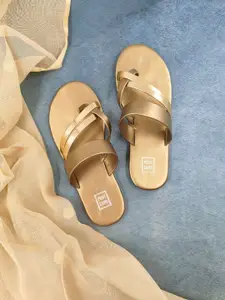 POSTCARD Women Round Toe One Toe Flats