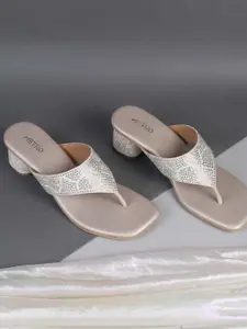 Metro Women Embellished Open Toe Block Heel Sandal