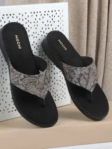 Mochi Women Embellished Open Toe Flats