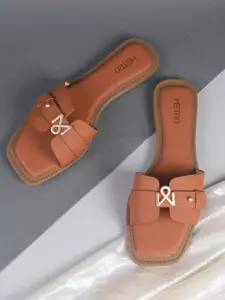 Metro Women Embellished Open Toe Flats