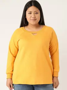 theRebelinme Women Plus Size Round Neck Sweatshirt