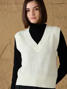 SASSAFRAS Women Crop Sweater Vest