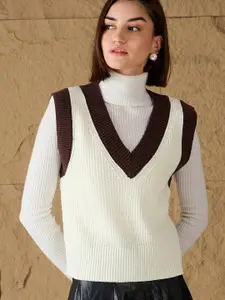 SASSAFRAS Women Crop Sweater Vest