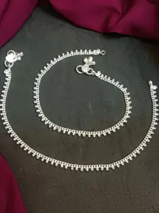 Efulgenz Set Of 2 Rhodium-Plated Anklets