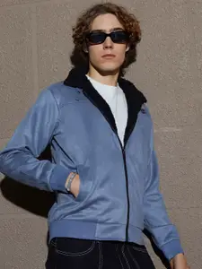 Campus Sutra Men Fleece-Lined Bomber Jacket