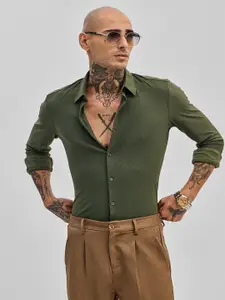 Snitch Men Smart Solid Slim Fit Casual Shirt