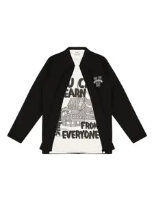 CAVIO Boys Lightweight Tailored Jacket With Printed T-shirt