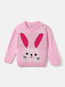 Nauti Nati Infants Girls Bunny Printed Knit Sweater
