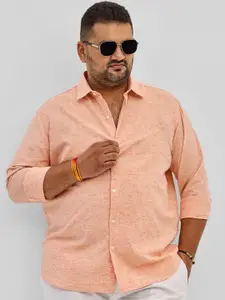 Snitch Men Plus Size Classic Linen Casual Shirt