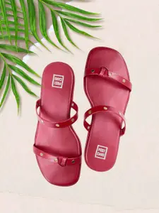 POSTCARD Women Printed Open Toe Flats