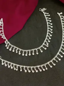 Efulgenz Set Of 2 Rhodium-Plated Anklets