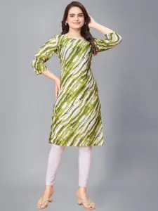 AK FASHION MALL Abstract Printed Round Neck Crepe Straight Kurta
