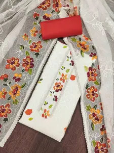 KIMISHA Floral Embroidered Unstitched Dress Material