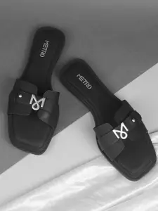 Metro Women No Back Strap Open Toe Flats