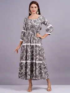 HIGHLIGHT FASHION EXPORT Women Printed Fit and flare Dress