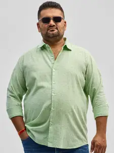 Snitch Plus Size Men Classic Fit Solid Casual Shirt