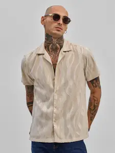 Snitch Men Smart Textured Slim Fit Printed Casual Shirt