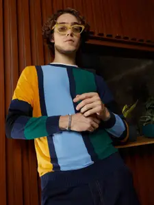 Campus Sutra Men Colourblocked Pullover
