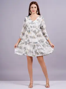 HIGHLIGHT FASHION EXPORT Women Floral Printed Fit & Flare Dress