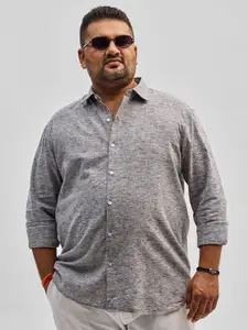 Snitch Plus Size Classic Printed Casual Shirt