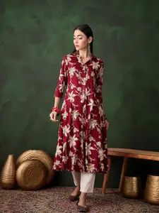 Sangria Women Floral Printed A-Line Kurta