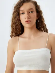 Koton Women Shoulder Straps Tube Crop Top