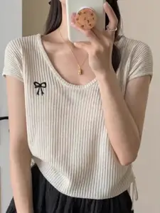 KPOP Women  Short Sleeves RegularTop