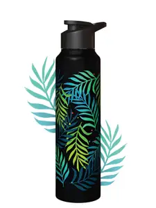 Speedex Black Single Stainless Steel Floral Printed Single Wall Vacuum Water Bottle 1L