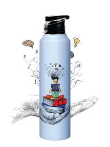 Speedex Silver Toned & Black Abstract Printed Single Wall Vacuum Water Bottle 1L