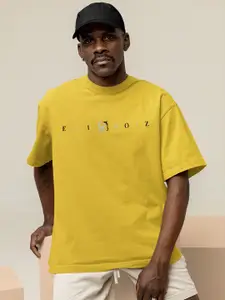 Elibolz Men Drop-Shoulder Sleeves Bio-Finish Oversized T-shirt