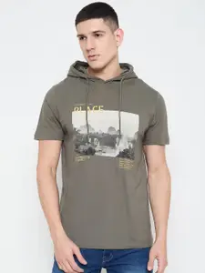 Duke Graphic Printed Hooded Slim Fit T-shirt