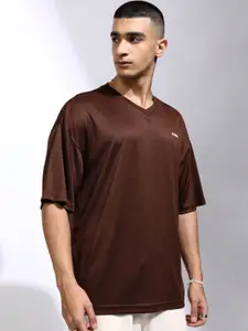 HIGHLANDER Men V-Neck Drop-Shoulder Sleeves Oversized T-shirt