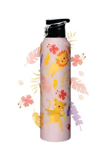 Speedex Pink Stainless Steel Conversational Printed Single Wall Vacuum Water Bottle 1L