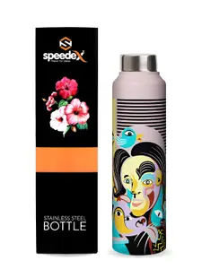 Speedex Pink & Black Abstract Printed Stainless Steel Single Wall Vacuum Water Bottle 1L