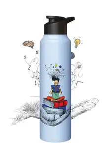 Speedex Blue & Black Abstract Printed Stainless Steel Single Wall Vacuum Water Bottle 1L