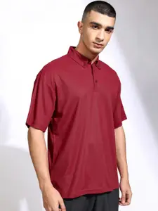 HIGHLANDER Men Polo Collar Drop-Shoulder Oversized Sleeves T-shirt