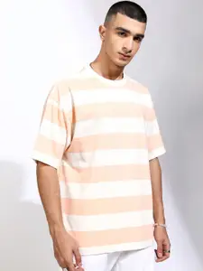 HIGHLANDER Striped Drop-Shoulder Sleeves Oversized T-shirt