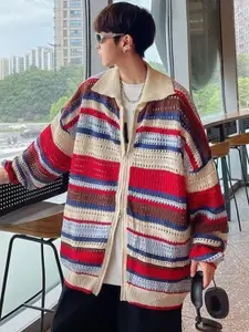 StyleCast Men Striped Open Front Jacket